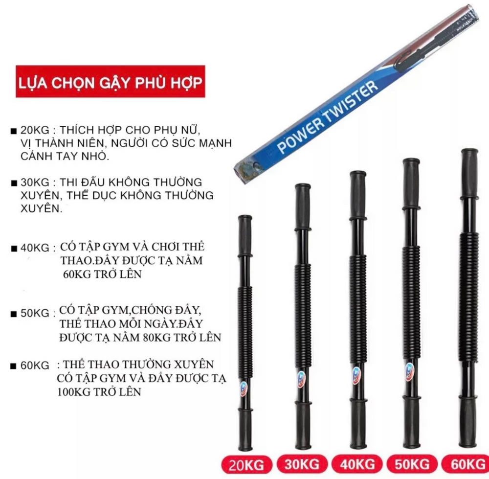 Thanh gậy lò xo tập cơ tay Vinh Nghệ An