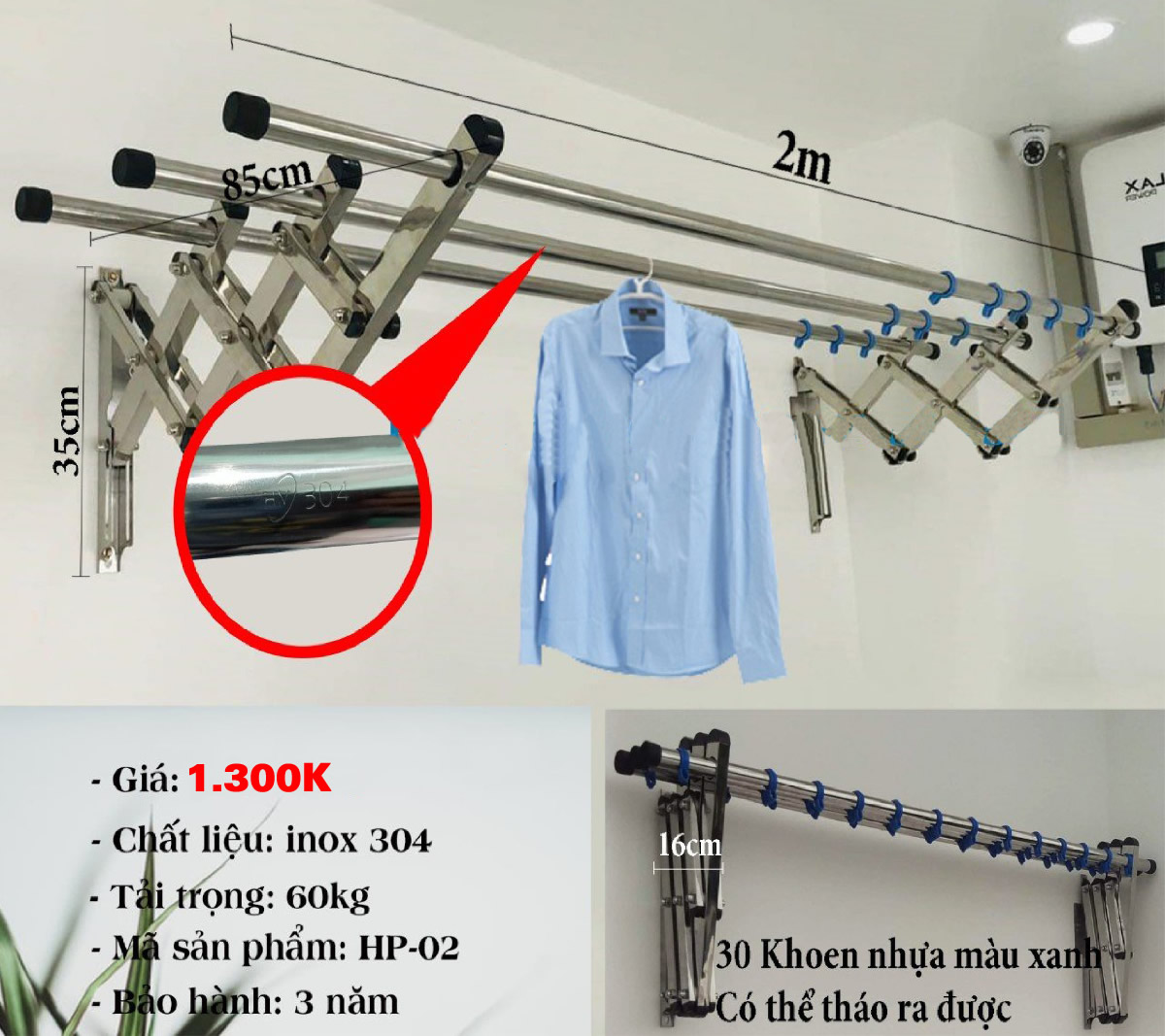 Thi công lắp đặt Giàn phơi quần áo thông minh TP Vinh Nghệ An