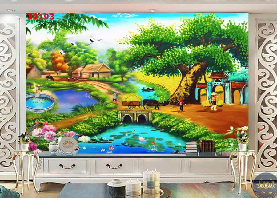 Tranh decal UV d&aacute;n tường 3D khổ lớn cao cấp tại TP Vinh Nghệ An